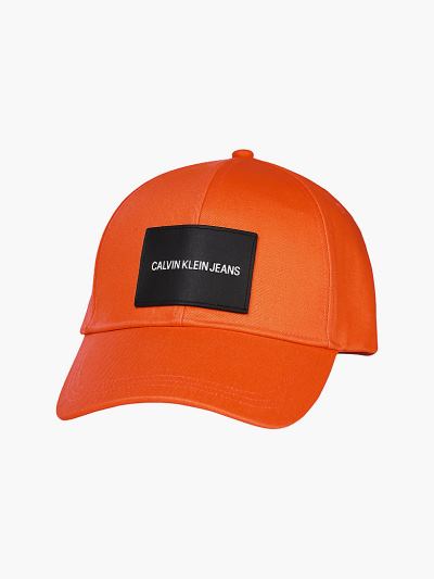Calvin Klein Táskák & Kiegészítők HU741282 | Calvin Klein Organic Cotton Logo Férfi Sapka Narancssár